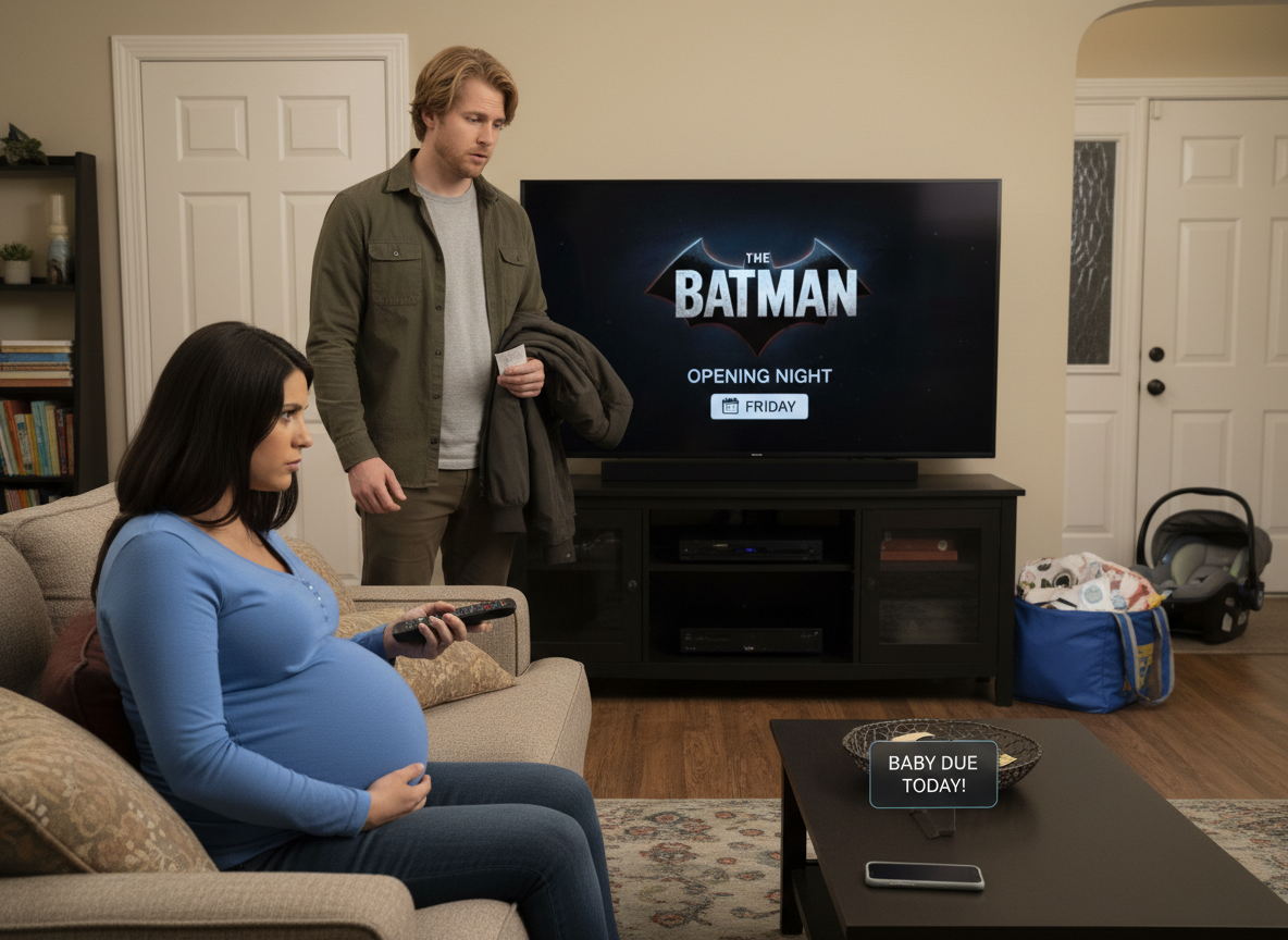 AITA for not wanting my husband to go see Batman when our baby is due?