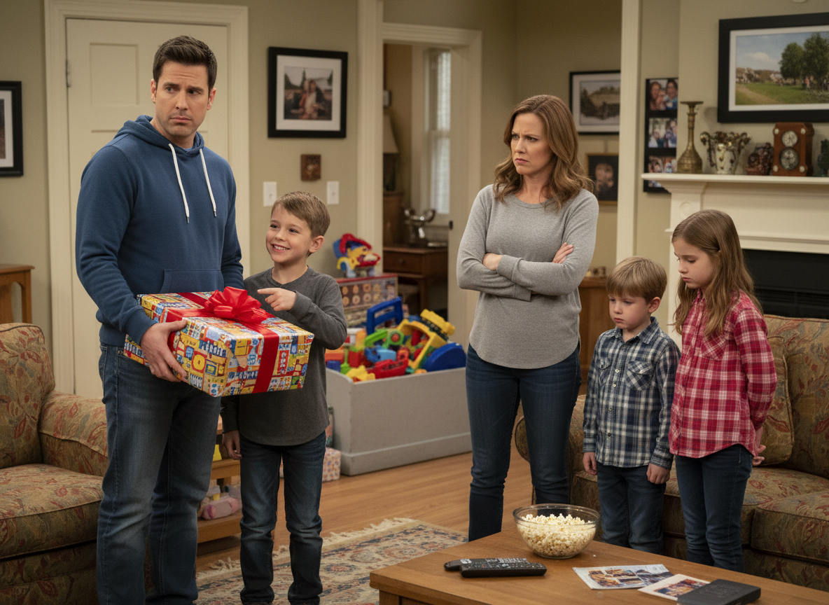 AITA for keeping a gift solely for my son rather than splitting it between him and my girlfriend's kids?
