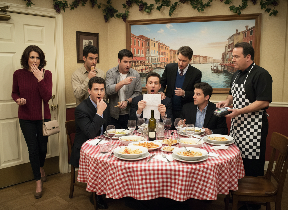 AITA for sneaking out of the restaurant after my fiance told me to pay for his and his friends meal?