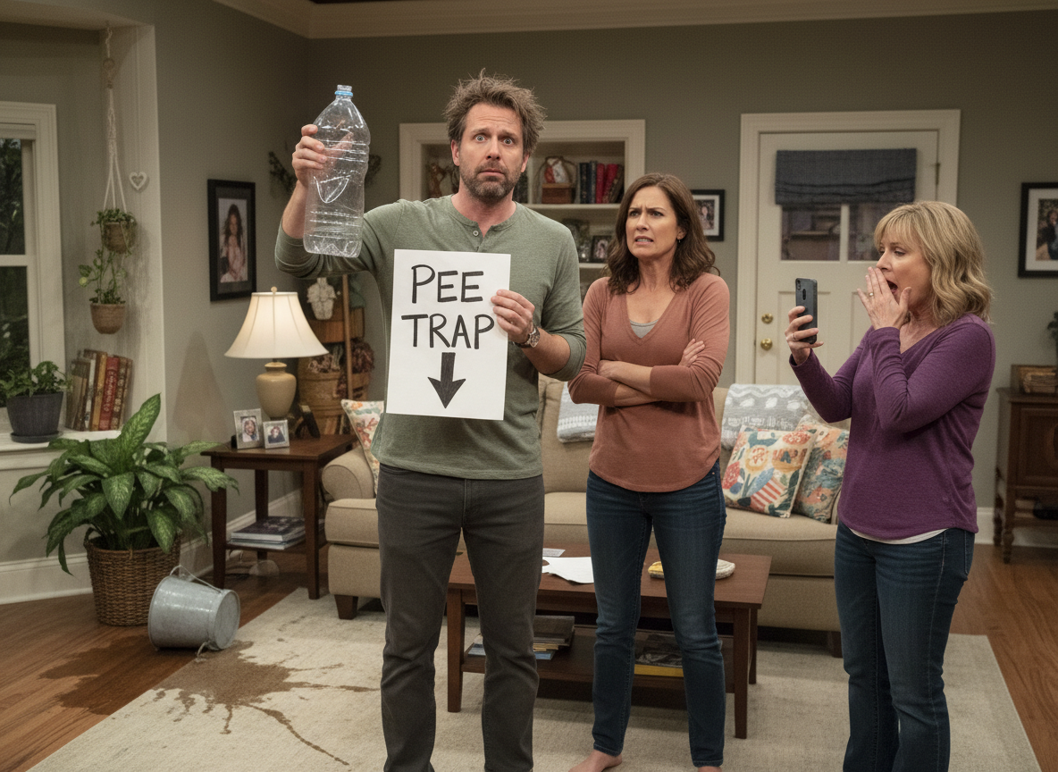 My wife claims I p*e on the floor so I set a trap to prove she is lying