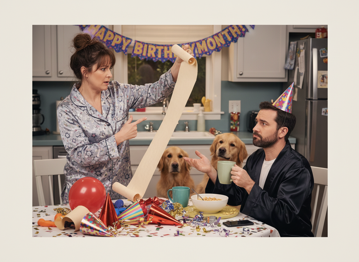 AITA for calling my husband ridiculous and refusing to take the list of expectations he gave me for his ["birthday month"]?