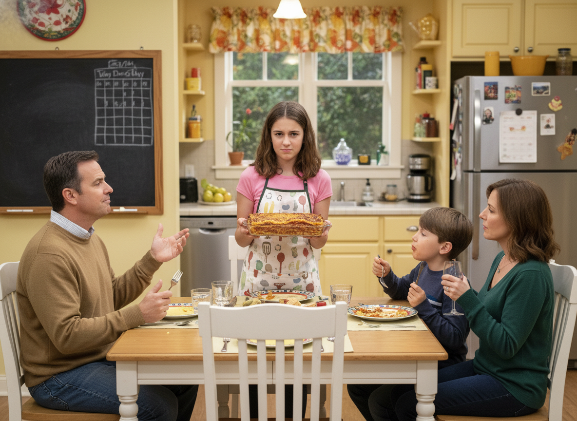 AITA for having our daughter cook dinner once’s a week?
