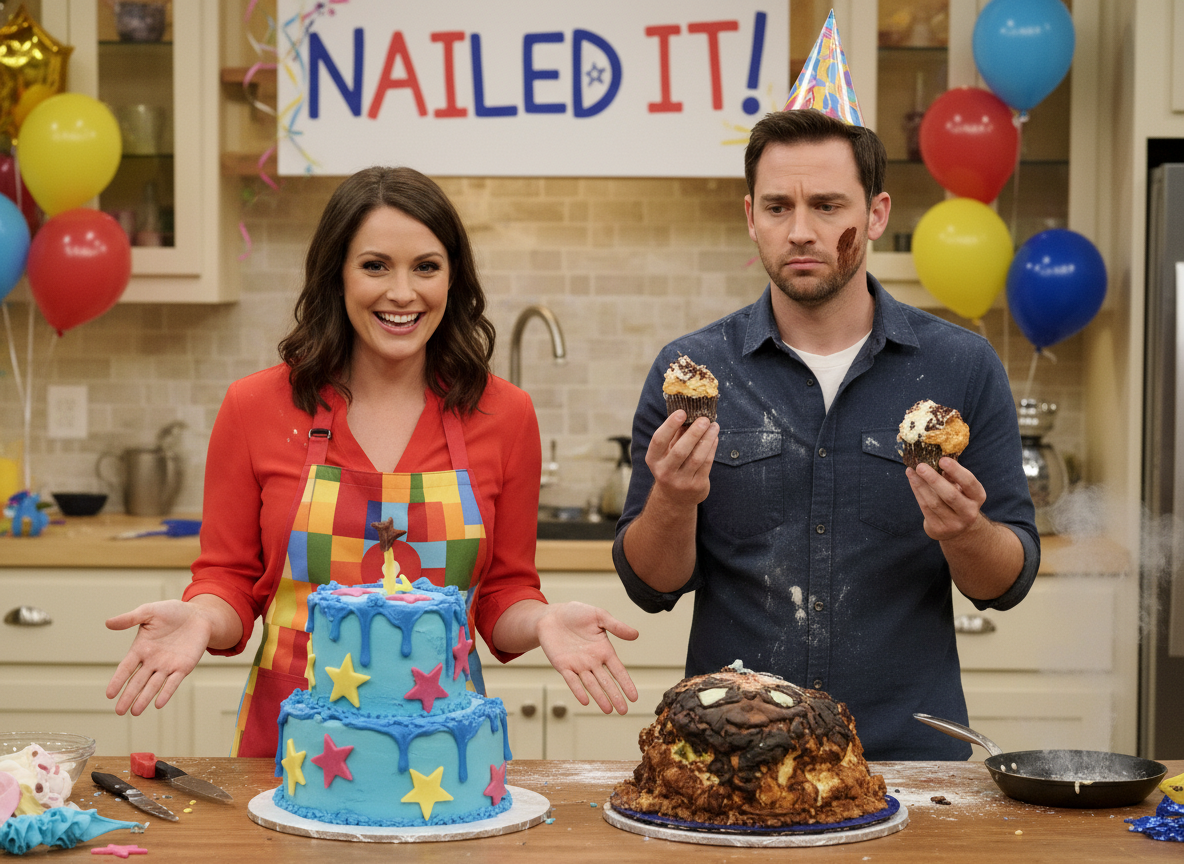 AITA for throwing my boyfriend a Nailed It themed birthday for 2 last night?