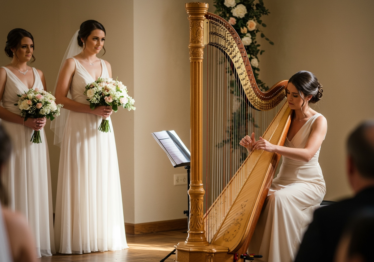 AITA for wearing the same color as the bride as a wedding harpist and not changing?