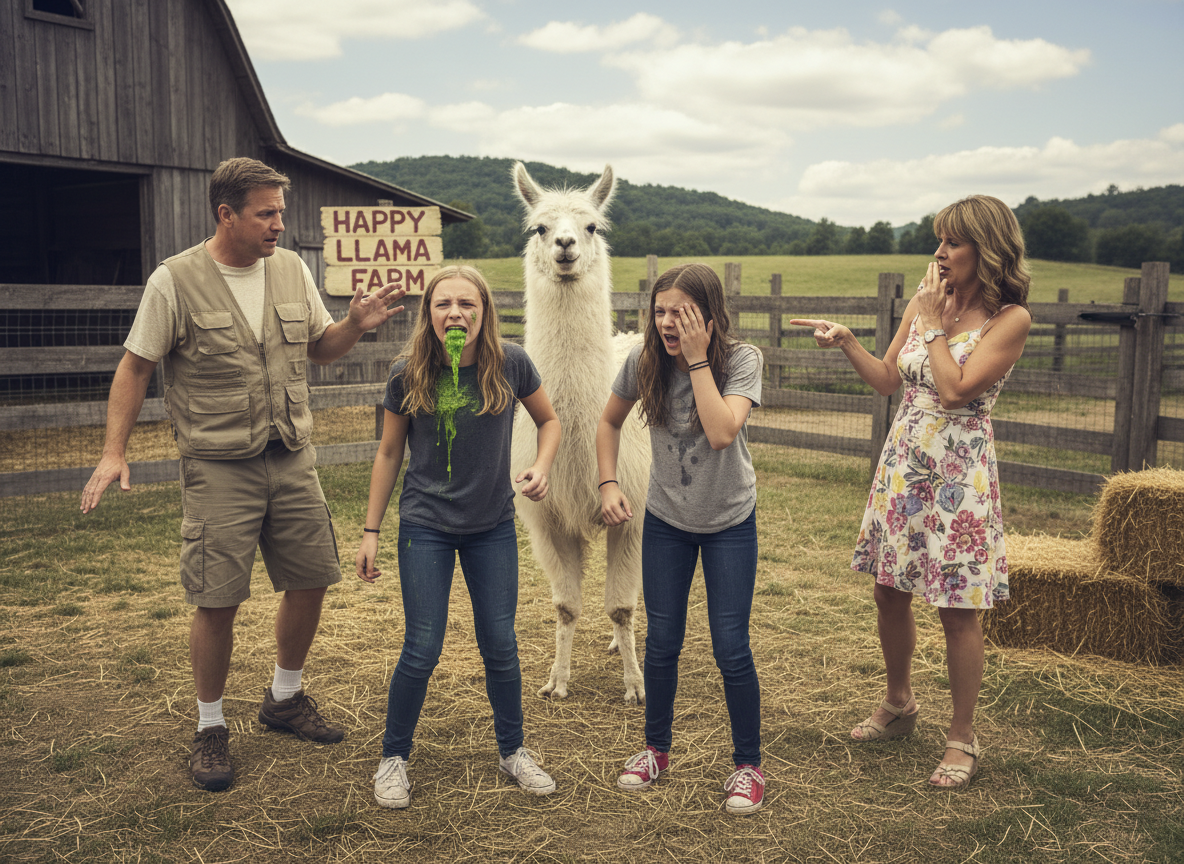 AITA for allowing two teenagers to be spit on by a llama?
