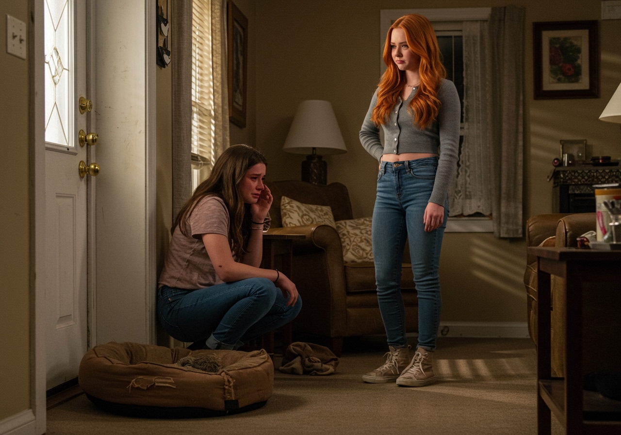 AITA for 'making' my sister sleep in the dog bed outside overnight?