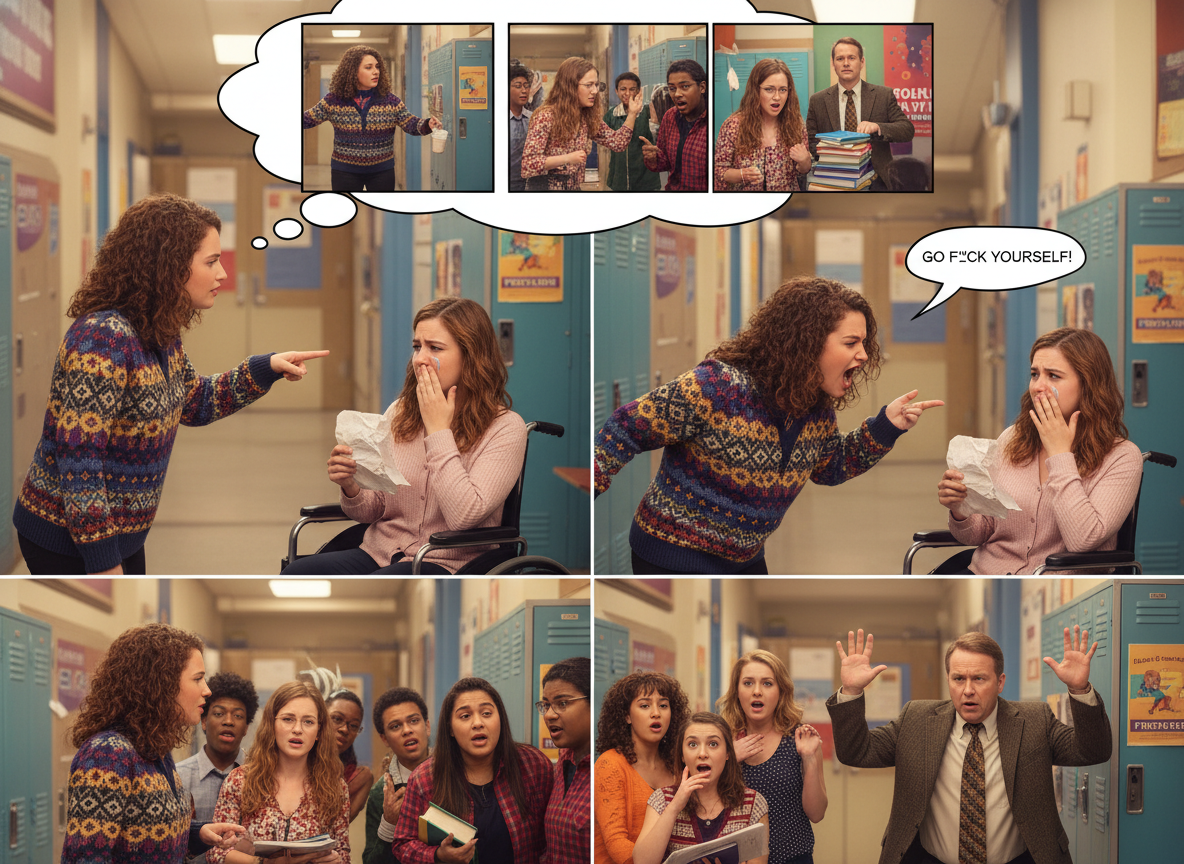 AITA for telling my classmate to go f herself after she framed me as an ableist and made my semester hell?