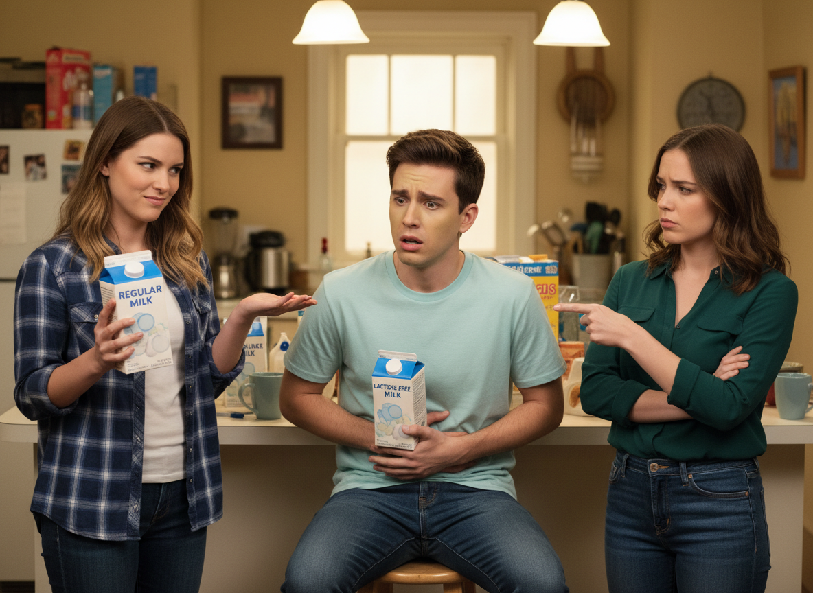 AITA for switching to regular milk to prove my lactose intolerant roommate keeps stealing from me?