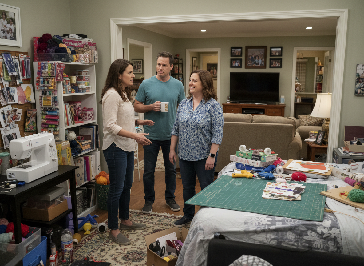 AITA for asking my neighbour to move her craft room to a different bedroom