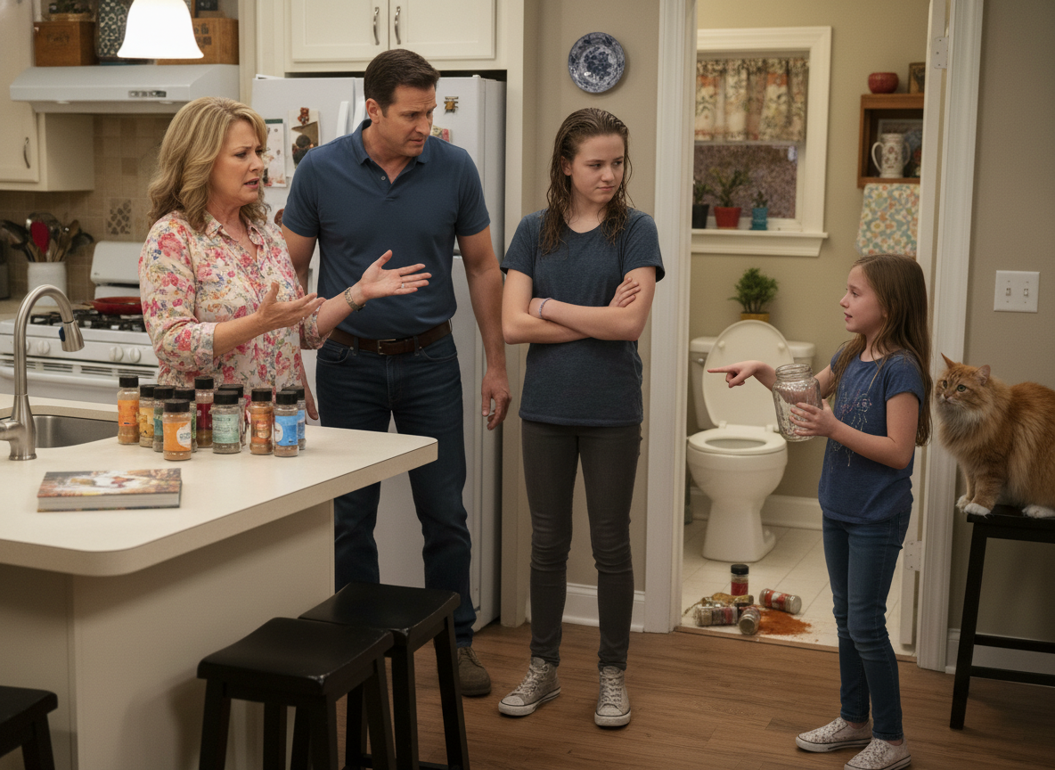 AITA for how I punished my stepdaughter for flushing her sister's spices down the toilet?