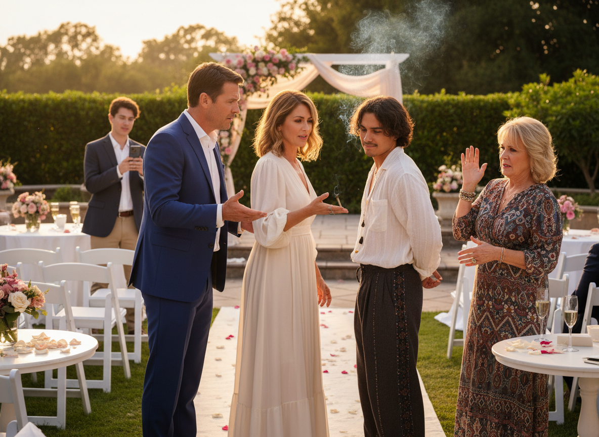 AITA for asking my grown adult child to please not smoke MA****ANA at my vow renewal?