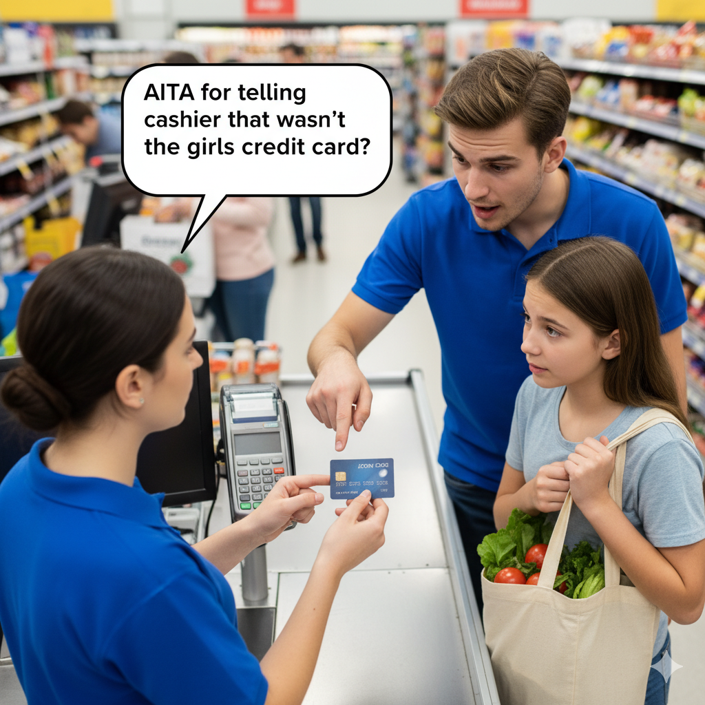 AITA for telling cashier that wasn’t the girls credit card?