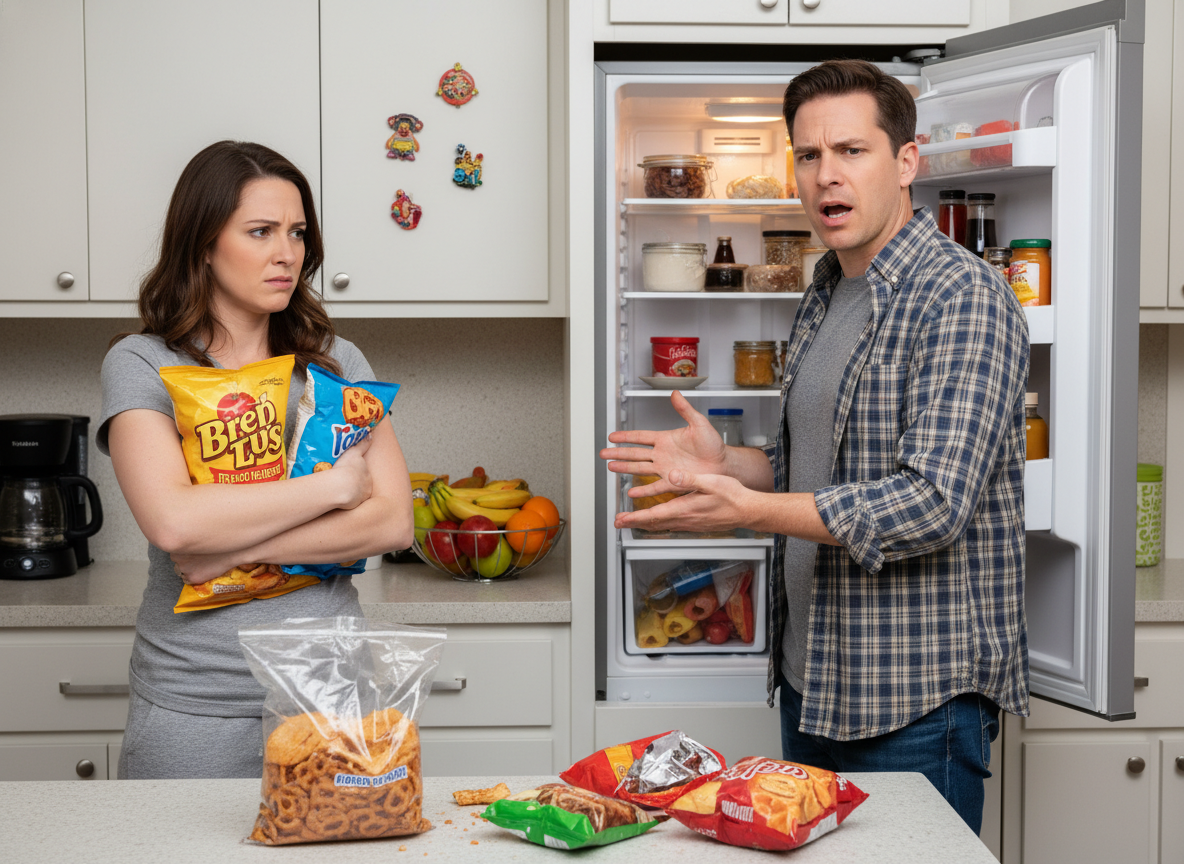 AITA for refusing to put my packaged snacks back in the fridge per my husband's request?