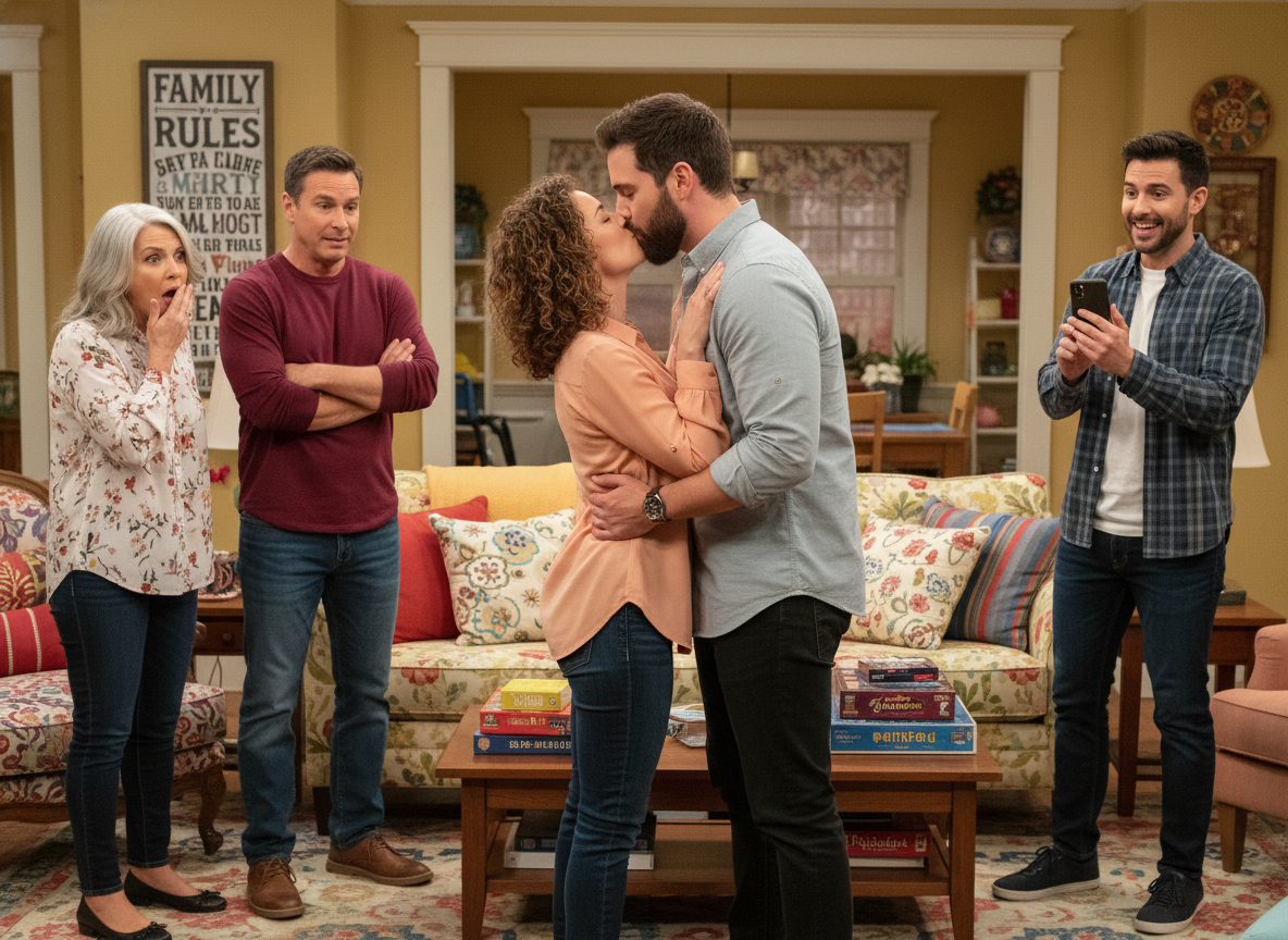 AITA for kissing my husband in front of my family to prove a point?

