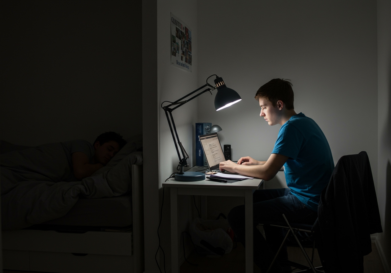 AITA for wanting to keep my desklight on when my roommate is sleeping?