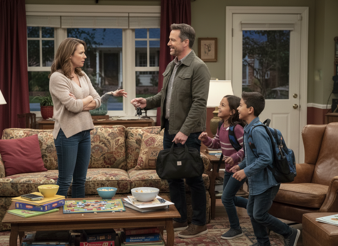 AITA for expecting my husband to be home every night that we have his kids (my stepkids) at home?