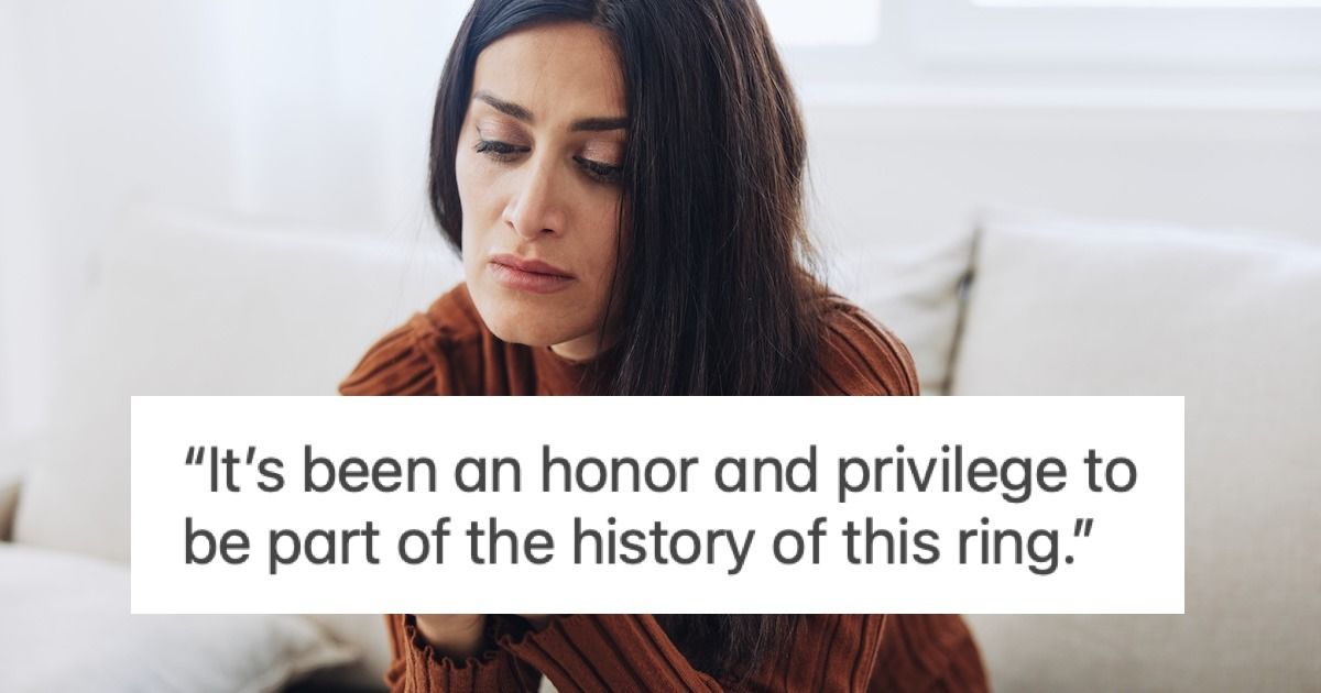 'My ex-husband's daughter is getting married and I have his grandmother's ring.' UPDATED