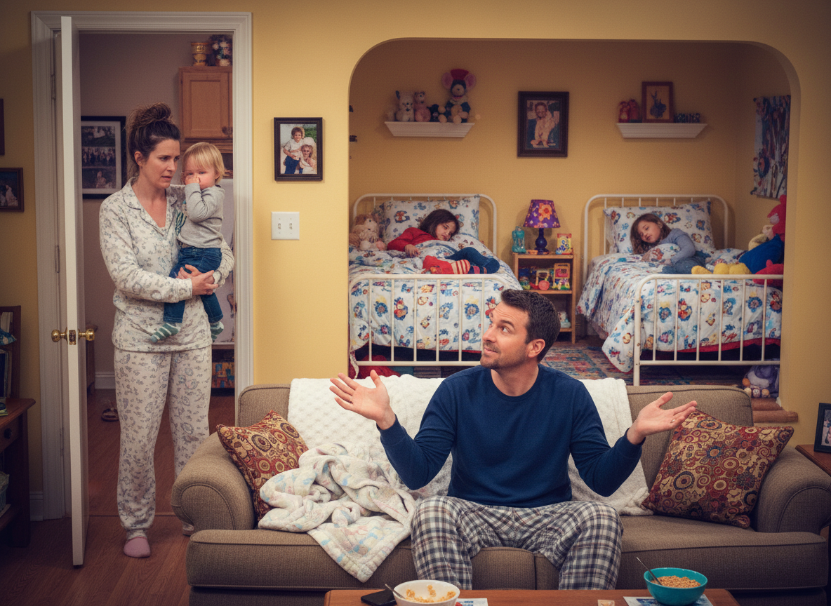 AITA For telling my wife that if she wants to bedshare she needs to sleep in the kids beds?