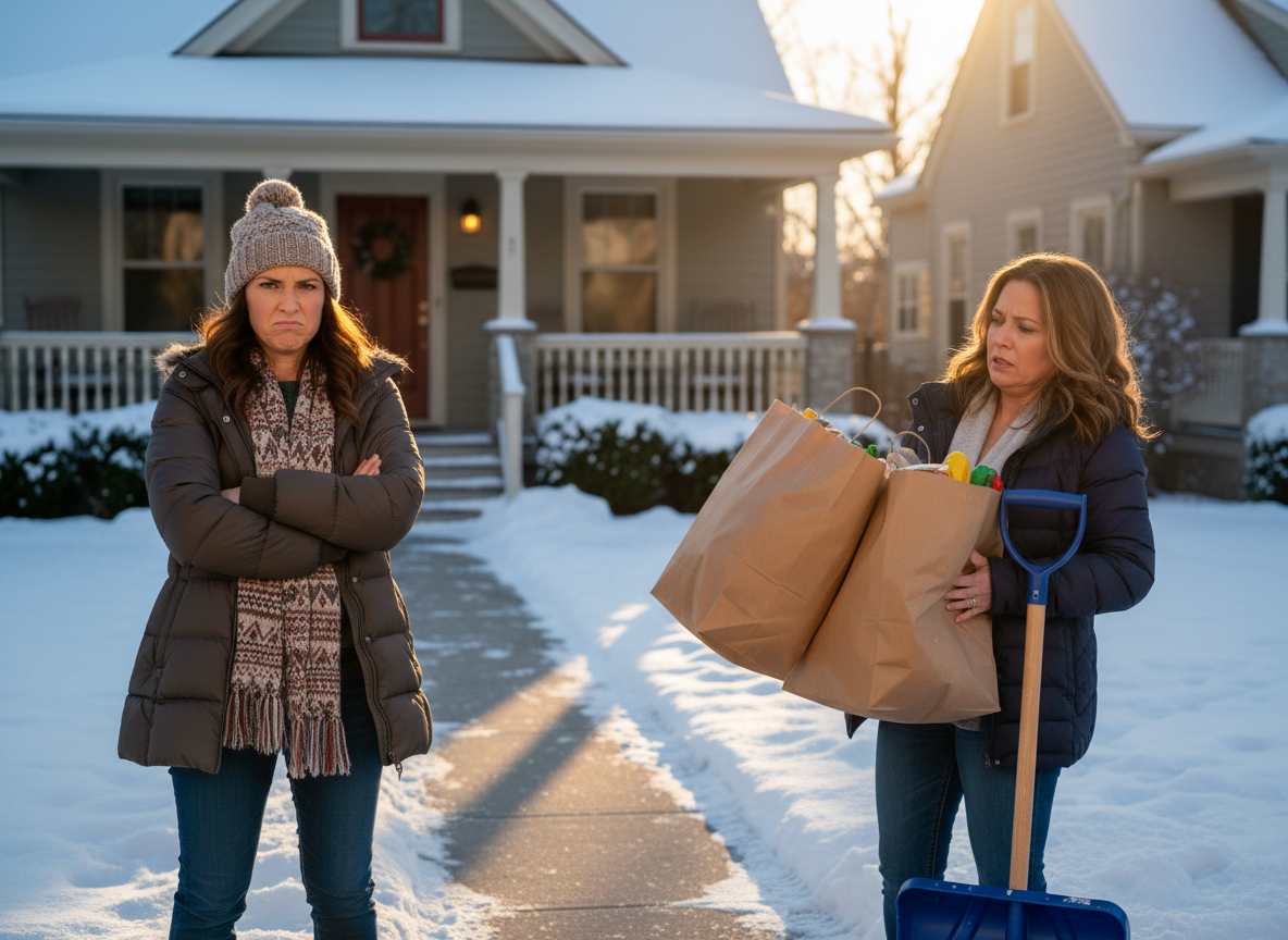 AITA for refusing to help my neighbor with her groceries after she refused to let me borrow her snow shovel?
