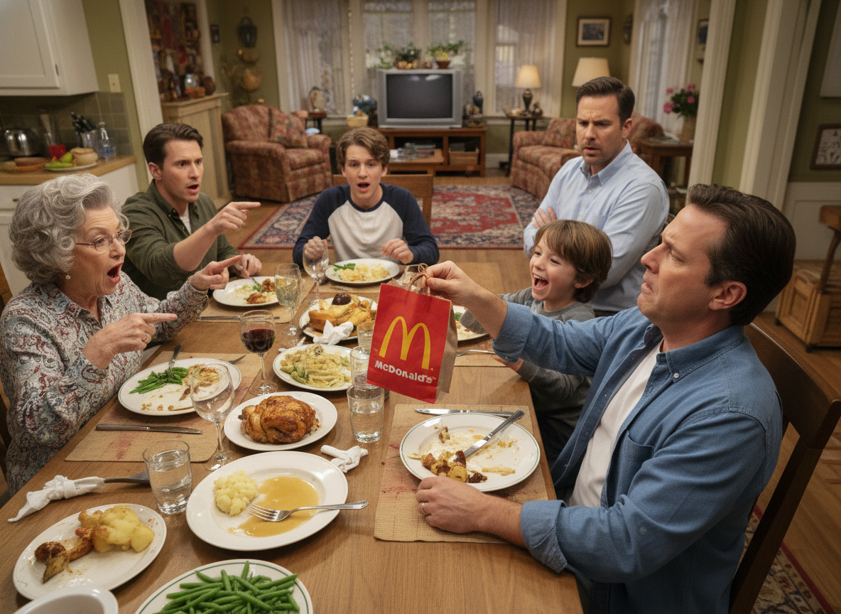 Helicopter Dad Leaves in the Middle of Dinner at Friends' Home to Get His Son a Happy Meal Because He Doesn't Like the Food