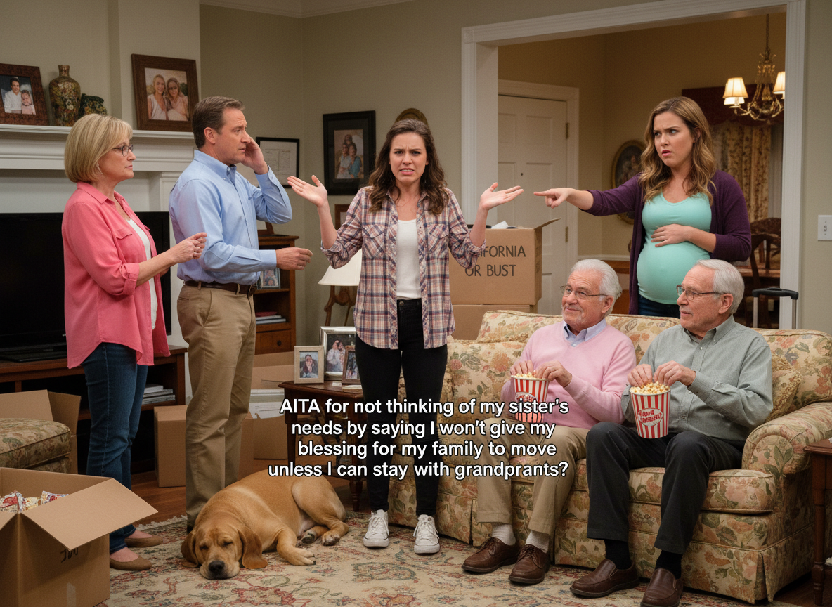 AITA for not thinking of my sister's needs by saying I won't give my blessing for my family to move unless I can stay with my grandparents?