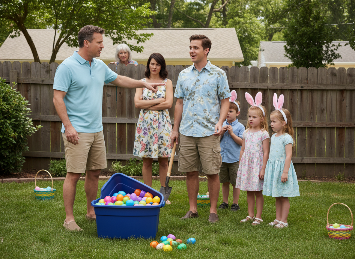 AITA for making neighbor remove the eggs he put in my yard for an Easter egg hunt?