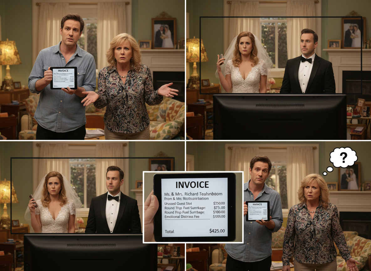 AITA for sending an invoice to my wife's cousin after she "didn't have space for us" at her wedding?