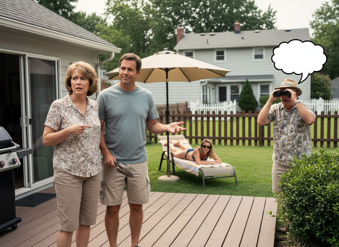 AITAH for "not caring" about my neighbor's daughter sunbathing while being watched?