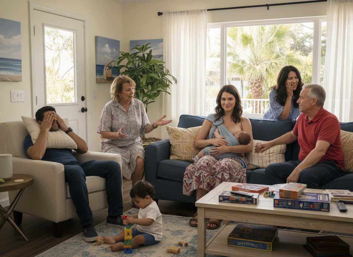 AITA for refusing to only nurse in my bedroom on family trip?