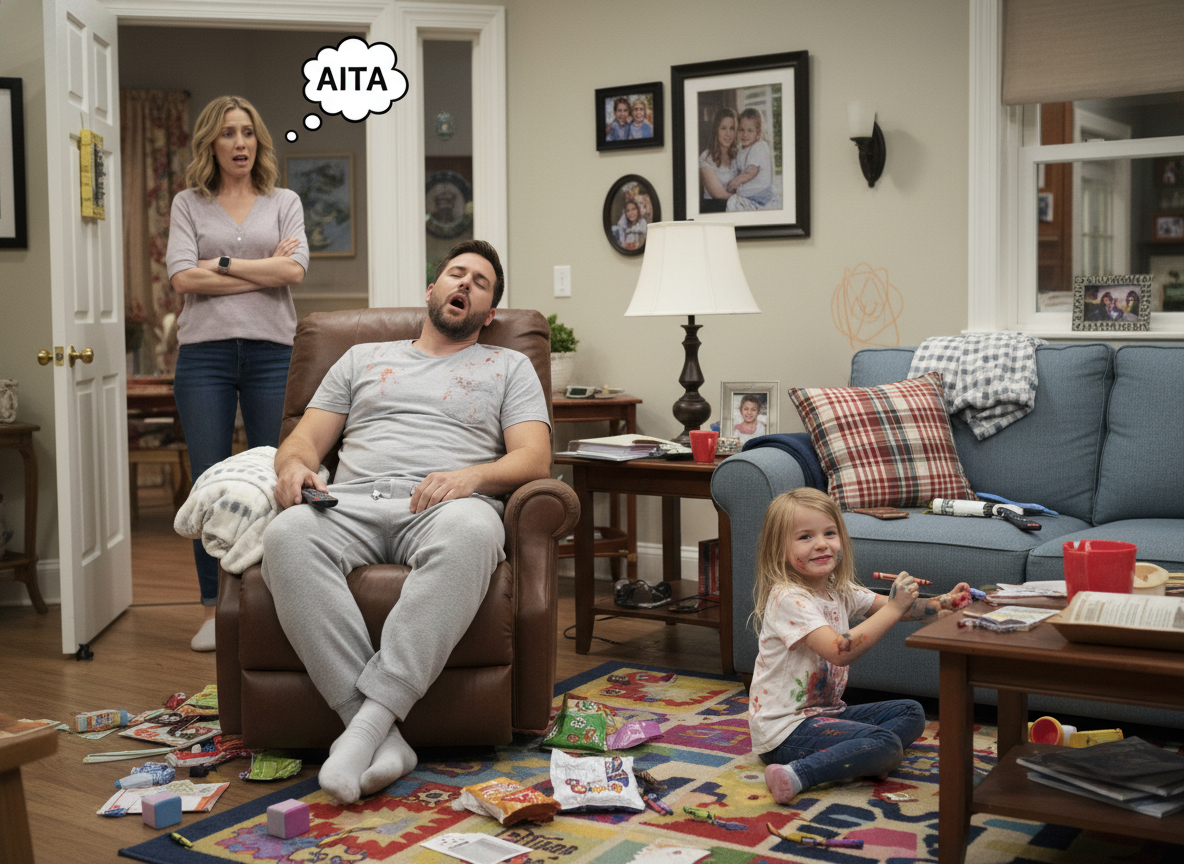 AITA for napping while I was watching my daughter