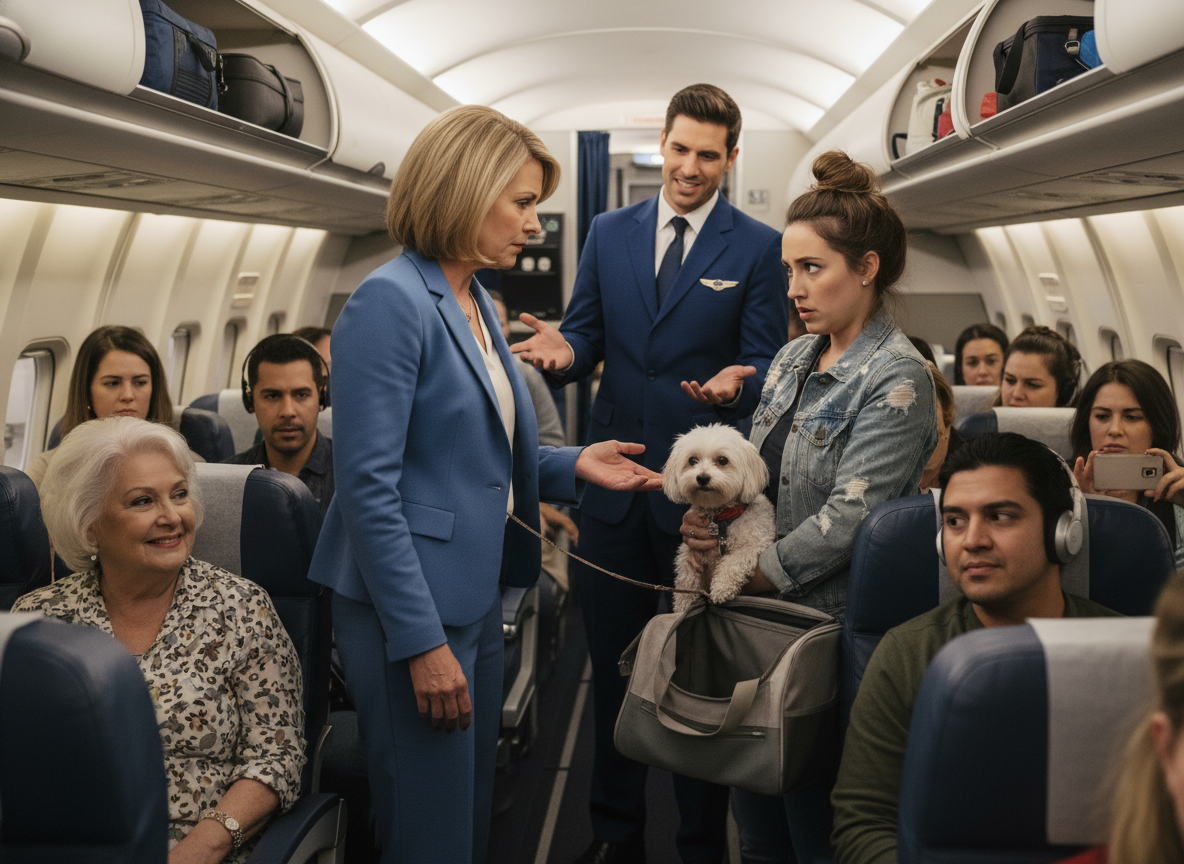 AITA for telling a lady to put her dog back in the carrier on the airplane.