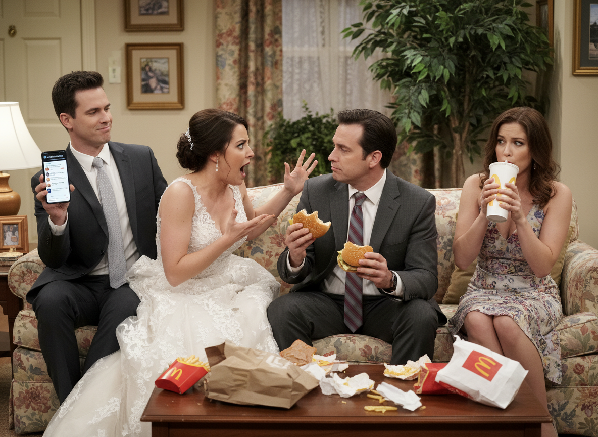Lady Gets Berated By Bride For Leaving A Wedding Where Guests Paid For Their Meals To Eat At McDonald's