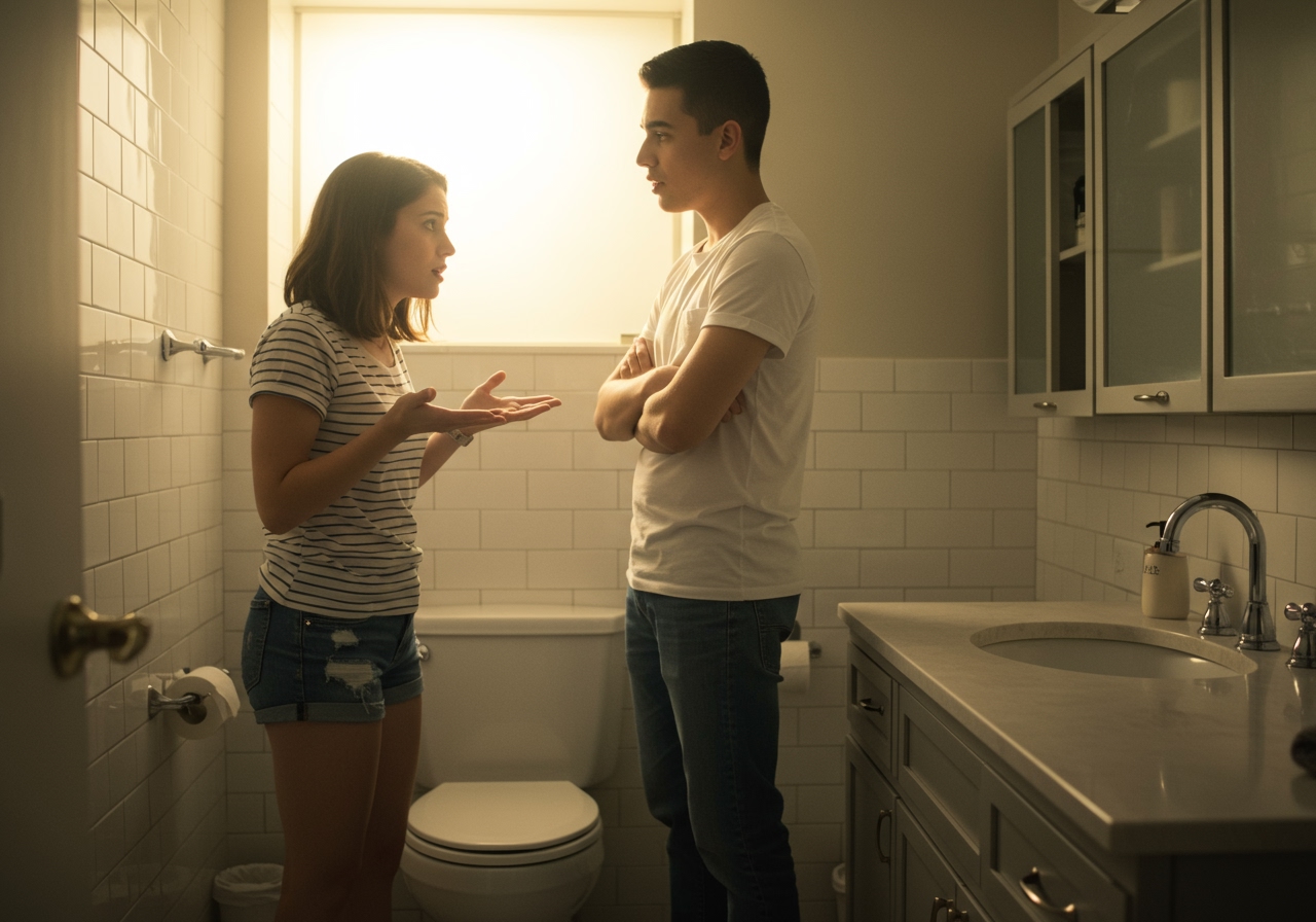 AITA for telling my adult sister to flush the toilet after she uses it?