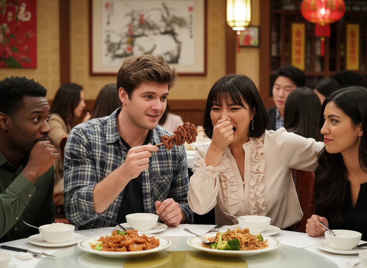 AITA for ordering fried pork intestine at a Chinese restaurant my GF took me to?