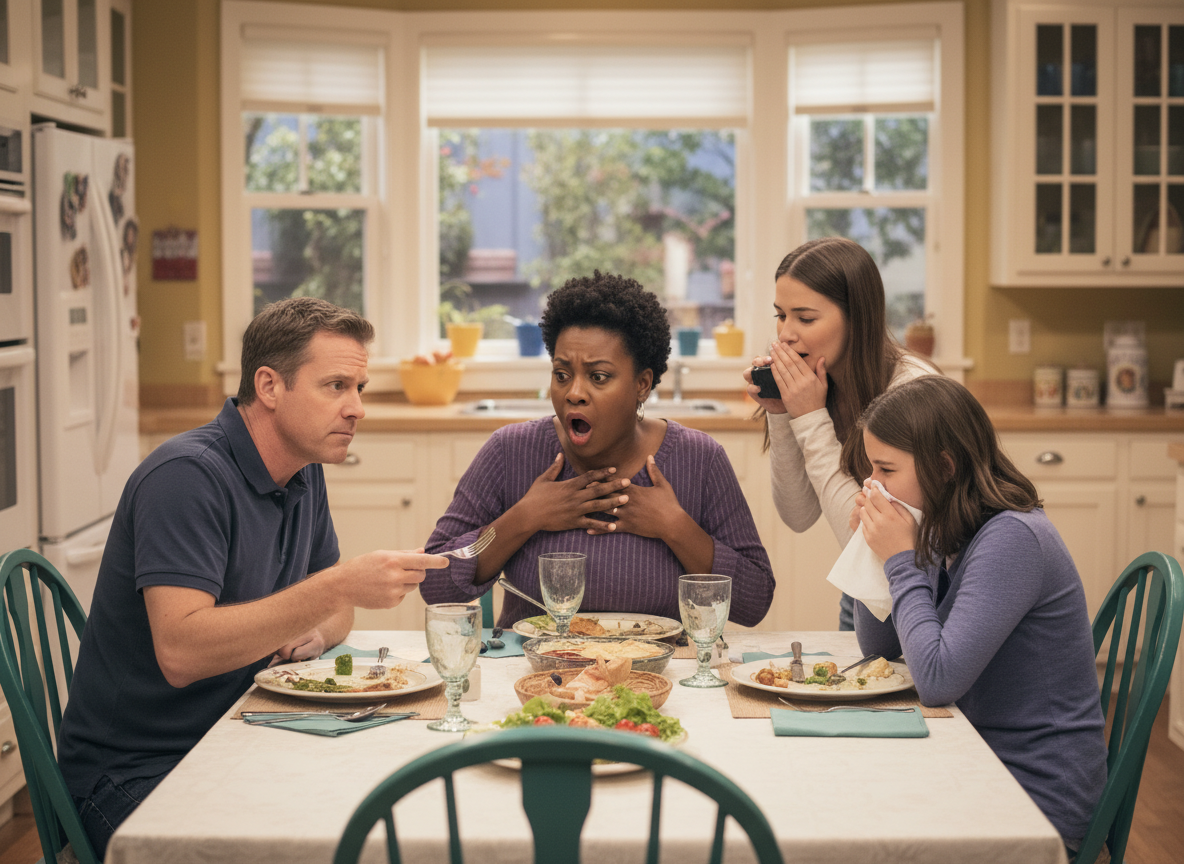 AITA for how I reacted when my boyfriend told his daughter it's rude to talk about her period at the dinner table ?