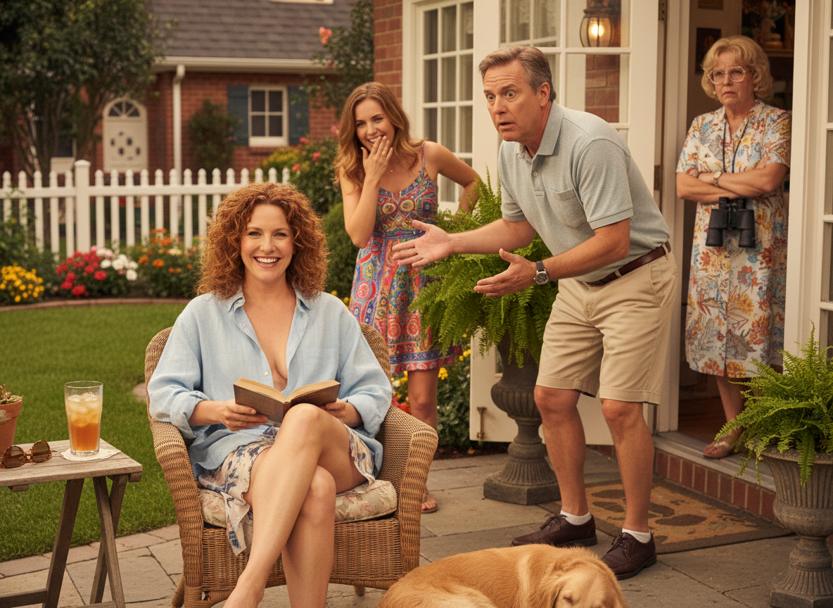 AITA for sitting braless in my garden?