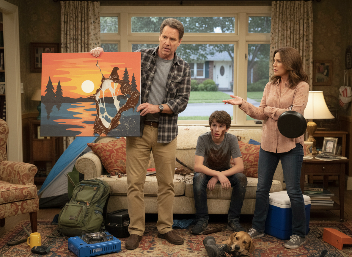 Father Cancels Son's Camping Trip After Destroying The Painting He Made For His New Wife