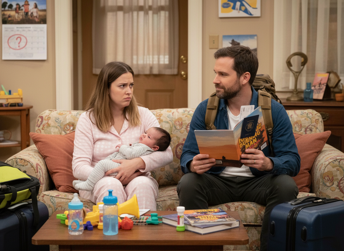 AITA because I don’t think my husband should go to burning man Africa when we have a 5 month old baby at home?