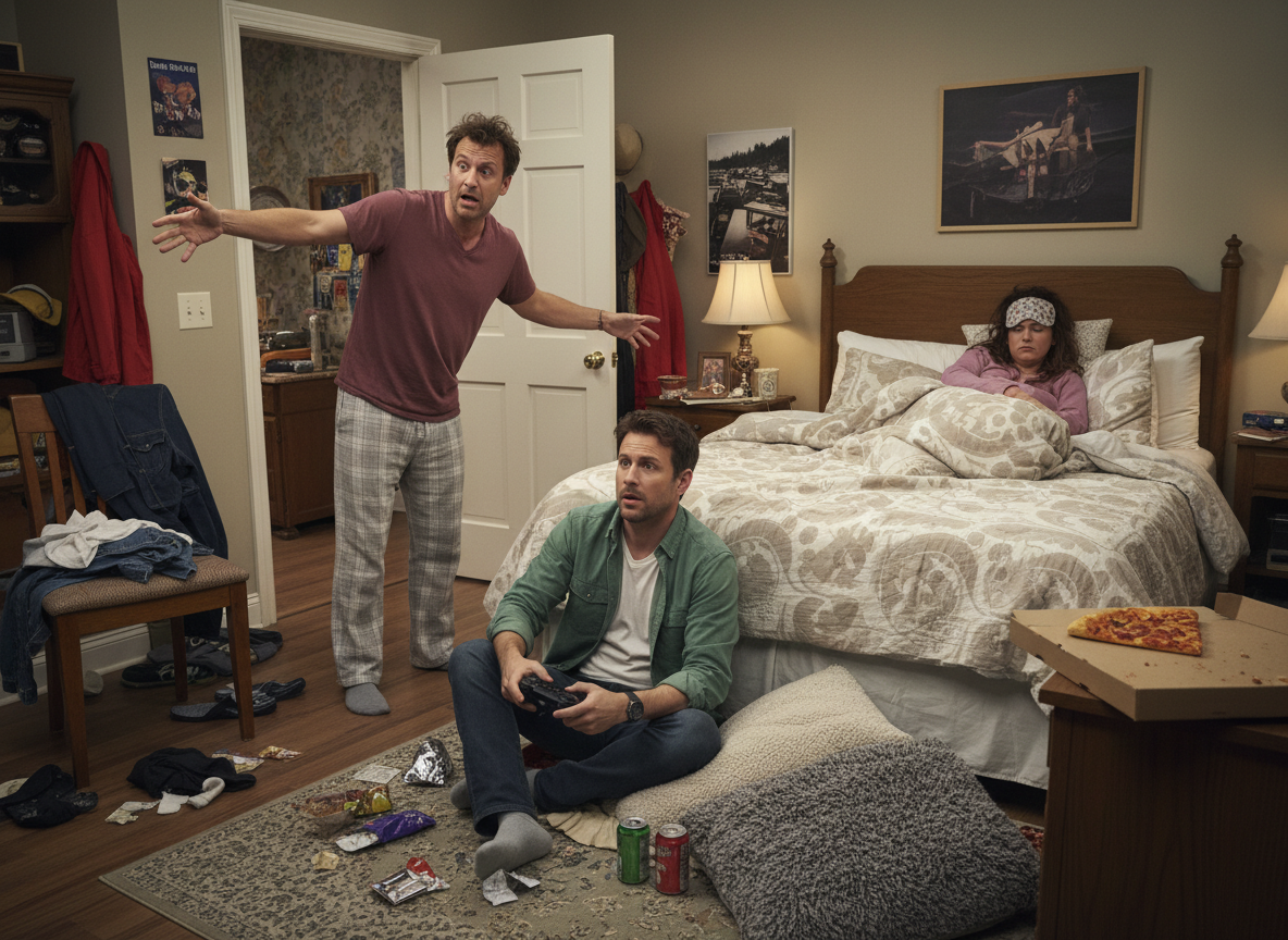 AITA for kicking my friend out of my bedroom so my wife could take a nap?