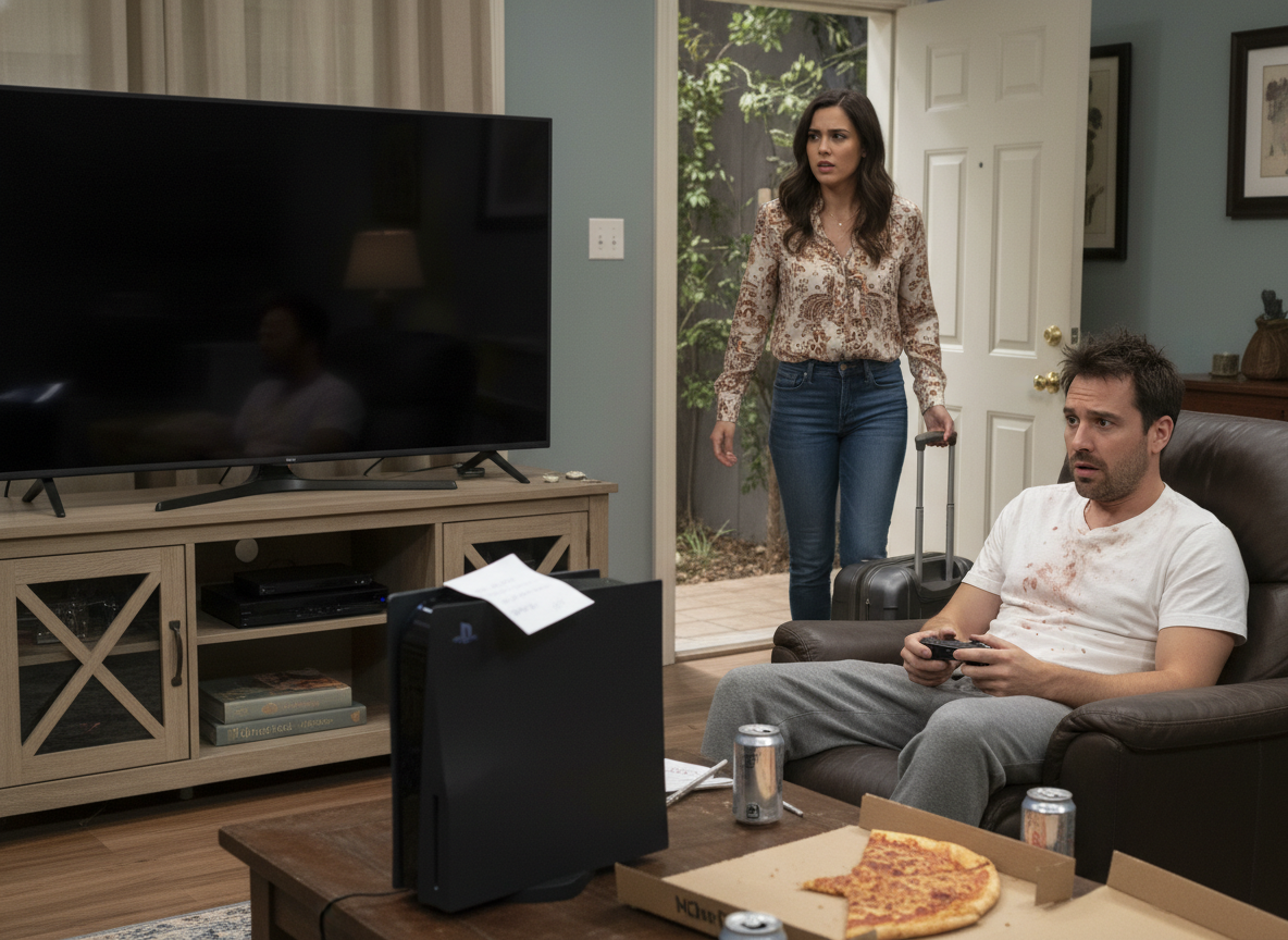 AITA for leaving my husband by leaving a note on his PS5, since it’s the only thing he pays attention to?