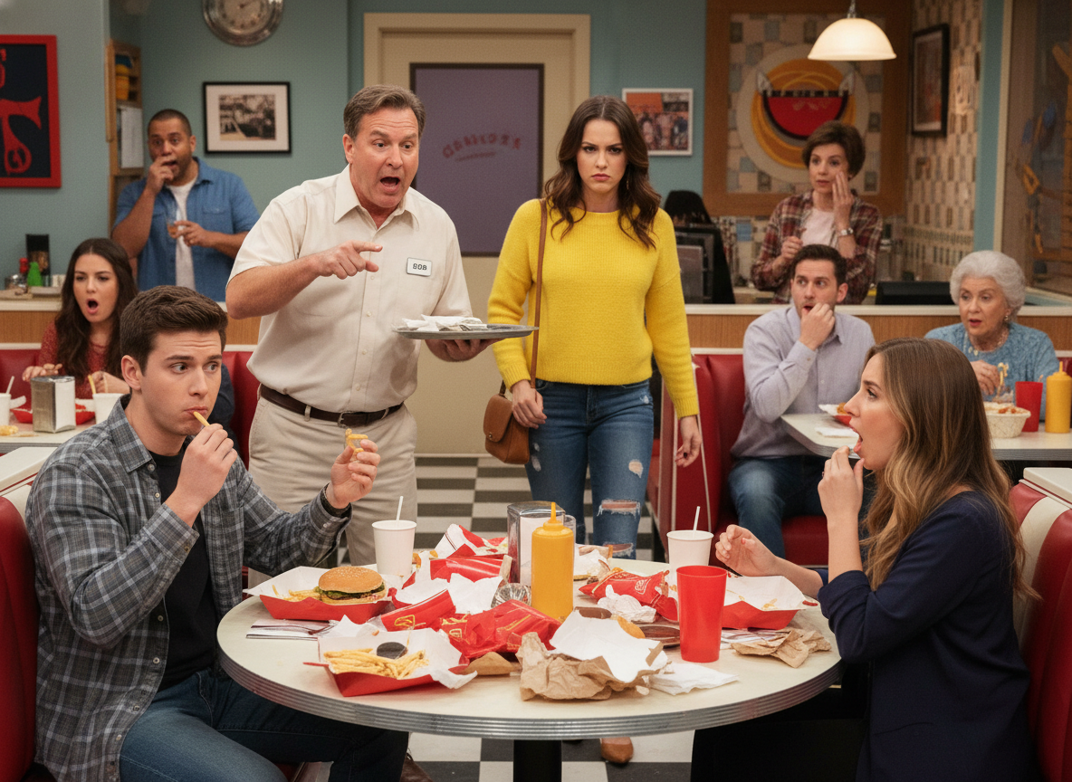 AITA for telling somebody to clean up my t**sh and leaving the restaurant?