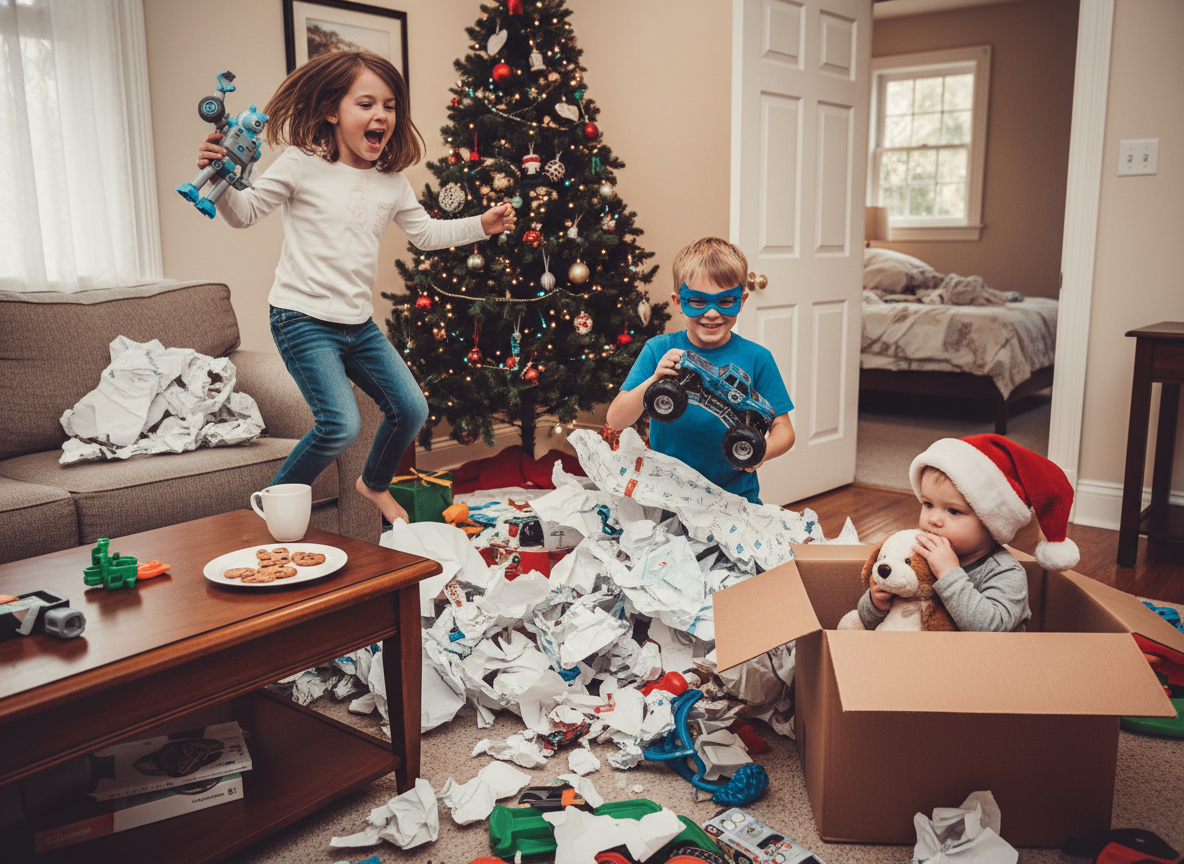 Kids opened their presents without me