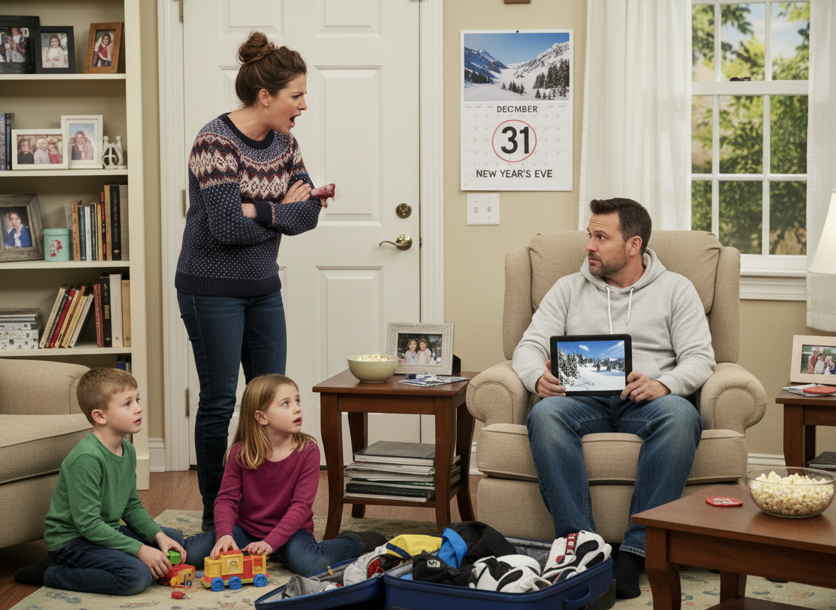 AITA for going off at my husband after finding out he planned to spend New Year's without me and the kids?